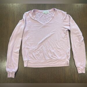 Wildfox Pale Lavender V-Neck Lightweight Sweatshirt